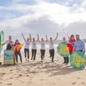 Steve Cram with Everyone Active's Steve Dougal, South Shields Council leader Cllr Tracey Dixon, Red Sky's Stacey Chance, running is Steve with the Trail team, Everyone Active's Ian Bainbridge, Red Sky's Cheryl Gray and Colmans Fish Restaurant owner Richard Ord.
