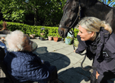 Sadie meeting Patronus the police horse.