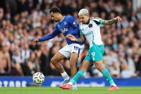 Bruno Guimaraes in action against Everton. 