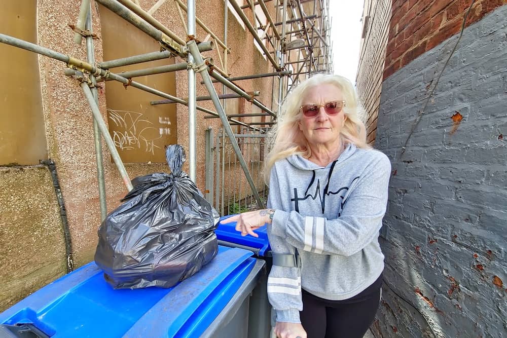 Annie Valentine is sick of people putting rubbish in the recycling bins.