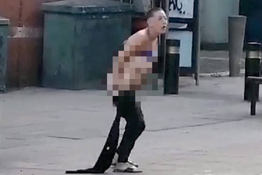 Lindsey Smith, who has been handed a community order at Newcastle Crown Court after she stripped off and "strutted around" in a town centre street having downed six litres of cider.