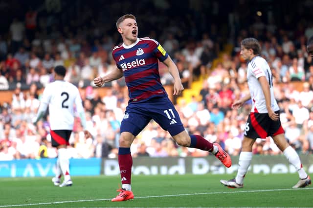 Harvey Barnes scored Newcastle’s last goal from open play in a 3-1 defeat at Fulham. 