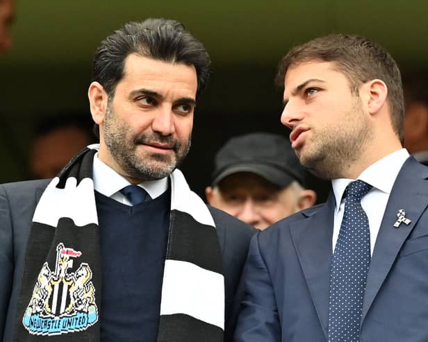 Mehrdad Ghodoussi (left) and Newcastle United board member Jamie Reuben