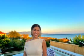 Jordan Bernard enjoying golden hour from the hotel’s rooftop bar.