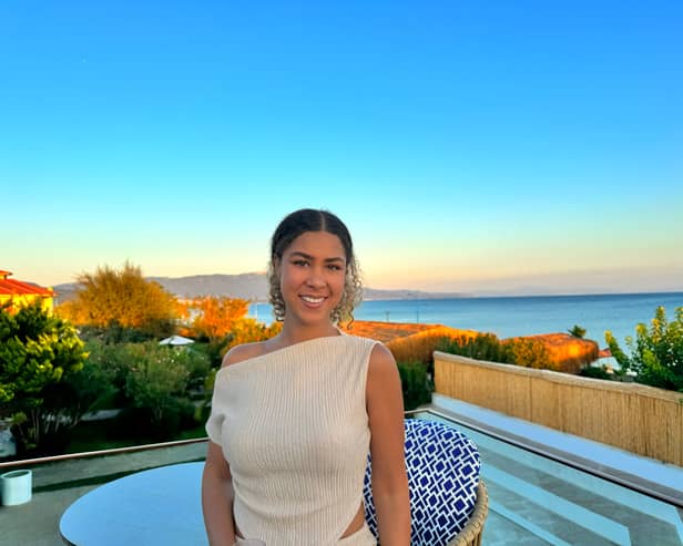 Jordan Bernard enjoying golden hour from the hotel’s rooftop bar.