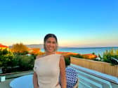 Jordan Bernard enjoying golden hour from the hotel’s rooftop bar.