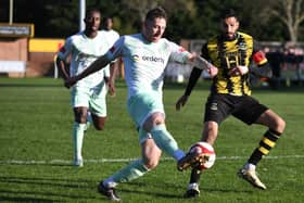 Action from Hebburn Town's home defeat against Matlock Town (photo Kelly Lopes)