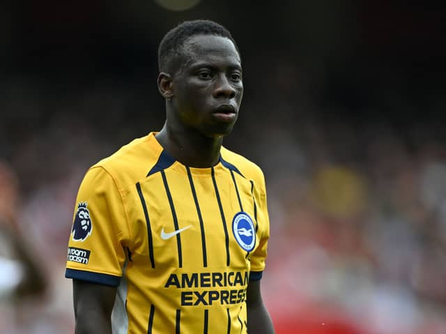 Brighton winger Yankuba Minteh. Minteh left Newcastle United this summer and will come up against his former club this weekend.