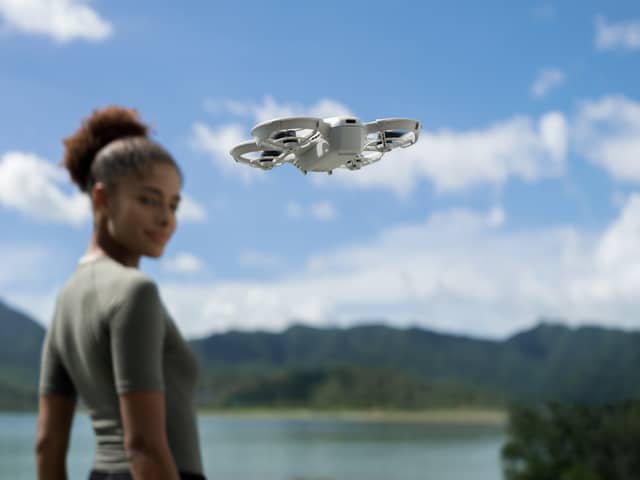 The DJI Neo uses AI to lock on to a person and follow them around