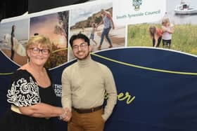 Leader of South Tyneside Council, Councillor Tracey Dixon is pictured with Yacub Ahmed, of South Tyneside Youth Parliament.