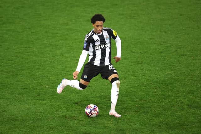 Travis Hernes in action for Newcastle United Under-21s. 