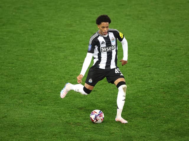 Travis Hernes in action for Newcastle United Under-21s. 