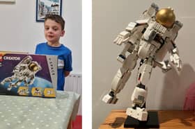 Eddie Morton with the Lego Creator astronaut kit