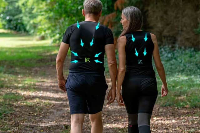Men and women's vests are available in black or nude