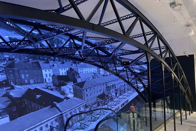 The replica Tyne Bridge at Newcastle’s new club store. 