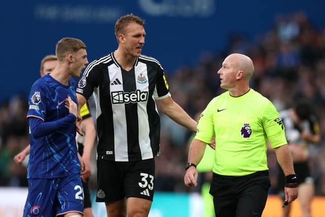 Simon Hooper refereeing Chelsea 2-1 Newcastle United in October. 