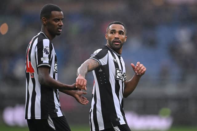 Callum Wilson and Alexander Isak in action together. 