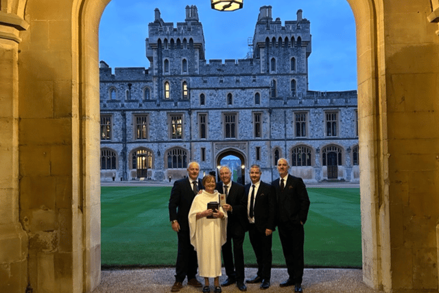 The Wilson family at Windsor Castle. From left: Chris, Audrey, Harry, Gary, and Jonathan.
