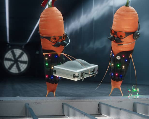 Kevin The Carrot with Katy in the Aldi Christmas advert for 2024