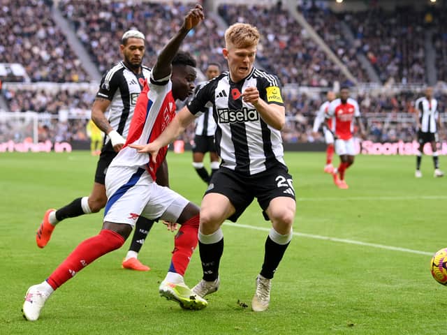 Lewis Hall was the man of the match in Newcastle's victory over Arsenal.