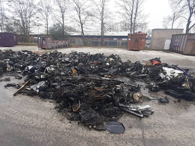 The aftermath of the blaze at the Bristol Avenue tip