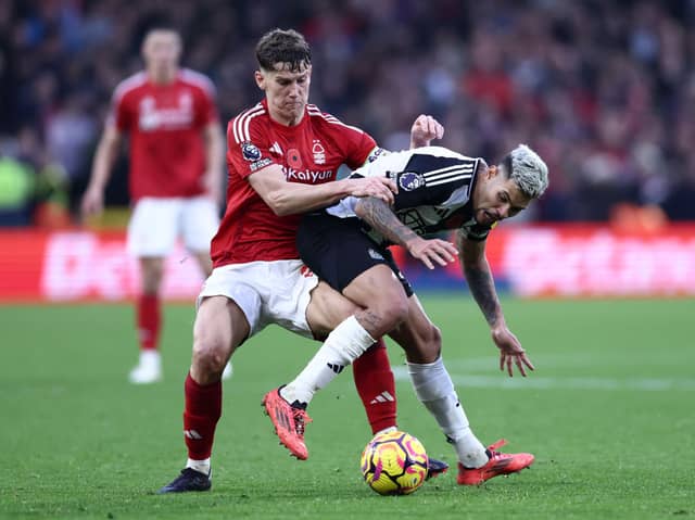 Nottingham Forest midfielder Ryan Yates in action against Newcastle United. Jeff Winter believes Yates was 'very fortunate' to not be shown a red card.