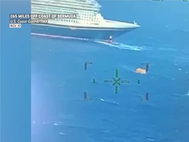 Disney cruise ship comes to the rescue of a sinking boat.