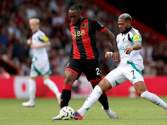 Bournemouth winger Antoine Semenyo in action against Newcastle United in August.