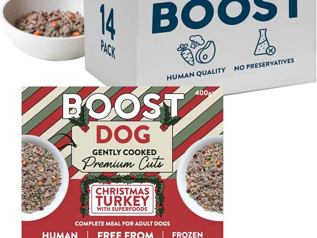 Boost's Christmas Turkey dinner is one of a range of healthy dog foods