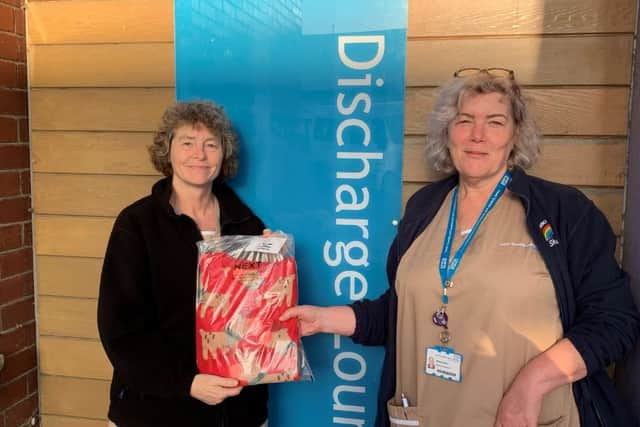 Sharon Velen and Jan Defty, who work as Healthcare Assistants at the Discharge Lounge at South Tyneside District Hospital, which is part of the #NightwearBeforeChristmas campaign.