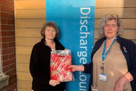 Sharon Velen and Jan Defty, who work as Healthcare Assistants at the Discharge Lounge at South Tyneside District Hospital, which is part of the #NightwearBeforeChristmas campaign.