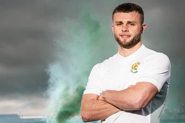 Blyth Spartans striker Sam Hodgson (photo Stephen Beecroft)