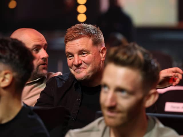 Eddie Howe (centre), Fabian Schar (bottom left) and Mark Gillespie (bottom right) enjoying last night's boxing