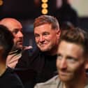 Eddie Howe (centre), Fabian Schar (bottom left) and Mark Gillespie (bottom right) enjoying last night's boxing