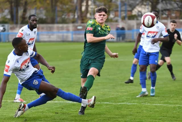 Hebburn Town suffered a 2-0 defeat at NPL Premier Division rivals Guiseley on Saturday (photo Tyler Lopes)