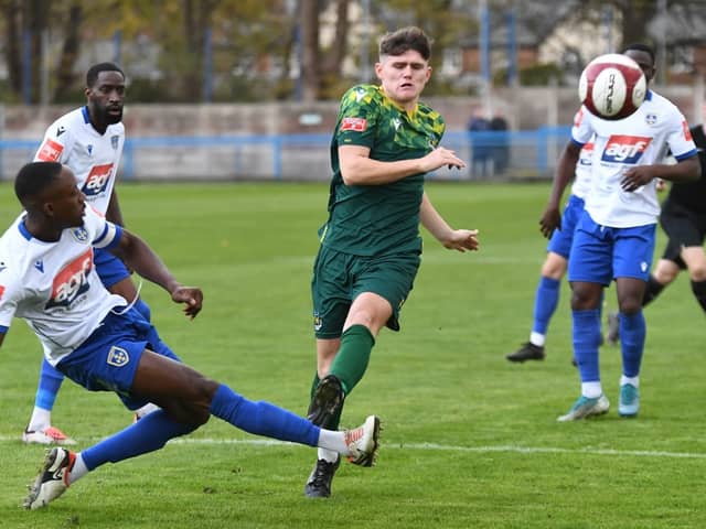 Hebburn Town suffered a 2-0 defeat at NPL Premier Division rivals Guiseley on Saturday (photo Tyler Lopes)
