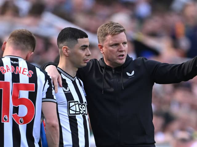 Newcastle United head coach and Miguel Almiron