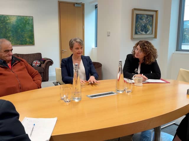 From left, Brunswick PACT chairman Brian Roberts, Home Secretary Yvette Cooper and policing minister Dame Diana Johnson at the Home Office discussing the NationalWorld campaign Silent Crime on November 21, 2024