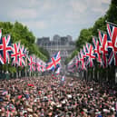 Members of the public fill The Mall before a flypast during the Queen's Birthday Parade, the Trooping the Colour, as part of Queen Elizabeth II's Platinum Jubilee celebrations in London in June 2022 (Photo: DANIEL LEAL/POOL/AFP/AFP via Getty Images)