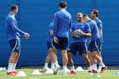 Callum Wilson in training with England. His last appearance for the Three Lions came against Scotland in September 2023.