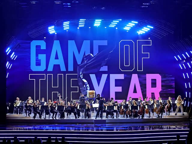 The Game of the Year award is presented onstage in 2021. (Photo by Kevin Winter/Getty Images)