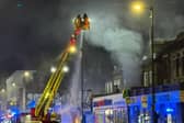 London Fire Brigade tackle a fire at a takeaway in Holloway. 