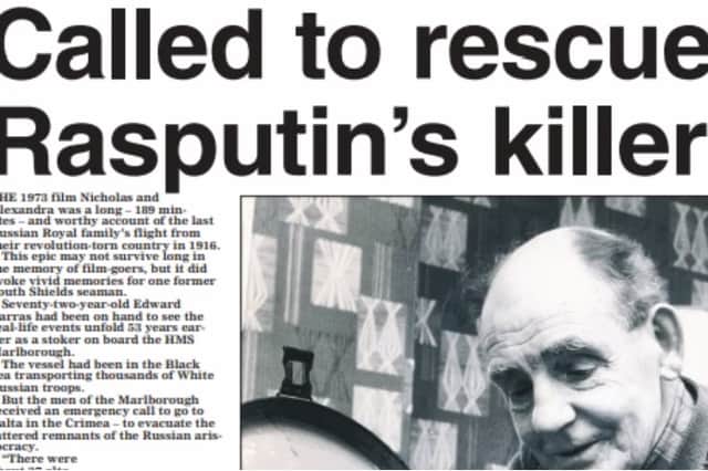 A Shields Gazette story on the South Tyneside man who had a part to play in a 1916 piece of history.