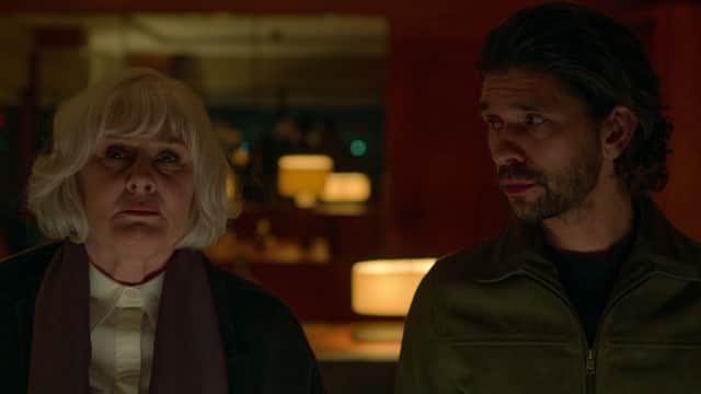 Sarah Lancashire (L) and Ben Whishaw (R) in Black Doves. Photo: Netflix