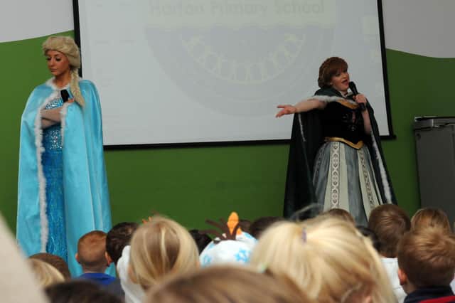 A packed audience for the production at Harton Primary School ten years ago this month.