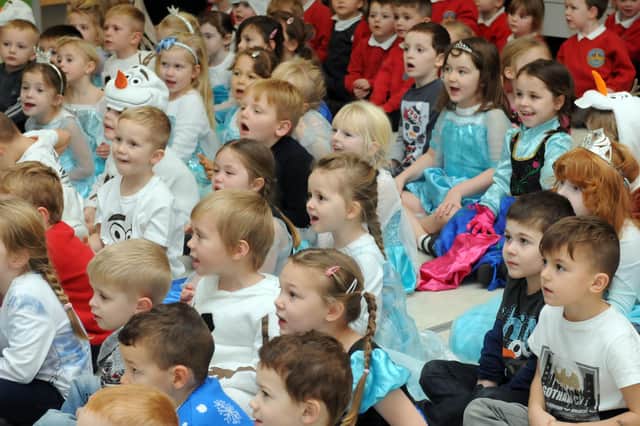 The children of Harton Primary School were engrossed by the show they won in a competition prize in 2014.