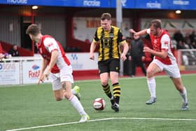Action from Hebburn Town's 2-1 defeat at Ilkeston Town (photo Tyler Lopes)