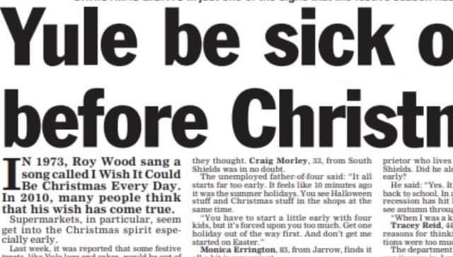 How our Shields Gazette story looked as Christmas approached in 2010.