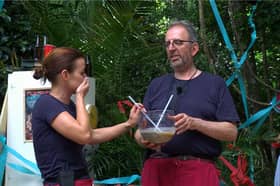 Coleen Rooney and Rev Richard Coles take on the 'Dreaded Dreggs' Bushtucker Trial.