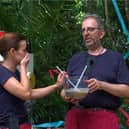 Coleen Rooney and Rev Richard Coles take on the 'Dreaded Dreggs' Bushtucker Trial.